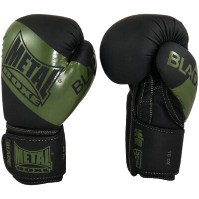 METAL BOXE Blade 12 oz Boxhandschuhe - Schwarz/Kaki METAL BOXE Blade 12 oz Boxhandschuhe - Schwarz/Kaki