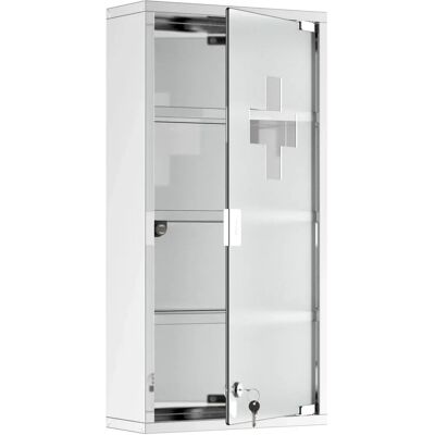 HOMCOM Armoire à Pharmacie Murale - Acier Inoxydable Brossé, 4 Niveaux - Publicité HOMCOM Armoire à Pharmacie Murale - Acier Inoxydable Brossé, 4 Niveaux - Publicité