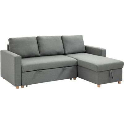 HOMCOM Canapé d'angle gris clair réversible - 3 places - Convertible - Publicité HOMCOM Canapé d'angle gris clair réversible - 3 places - Convertible - Publicité