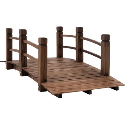 Ponte da giardino Outsunny - Cedro bruciato naturale - 152,5cm Ponte da giardino Outsunny - Cedro bruciato naturale - 152,5cm