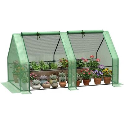 Mini Serre de Jardin Outsunny - 180x90x90cm, Vert, Polyéthylène Transparent - Publicité Mini Serre de Jardin Outsunny - 180x90x90cm, Vert, Polyéthylène Transparent - Publicité