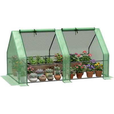 Mini Serre de Jardin Outsunny - 180x90x90cm, Vert, Polyéthylène Transparent - Publicité Mini Serre de Jardin Outsunny - 180x90x90cm, Vert, Polyéthylène Transparent - Publicité