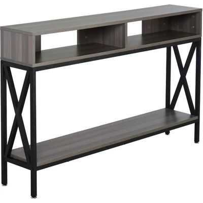HOMCOM Table Console Industrielle - 120x23.5x75cm - Gris - Publicité HOMCOM Table Console Industrielle - 120x23.5x75cm - Gris - Publicité