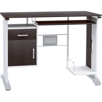 HOMCOM Bureau d'Ordinateur - Brun-noir et blanc - Bureau - Publicité HOMCOM Bureau d'Ordinateur - Brun-noir et blanc - Bureau - Publicité
