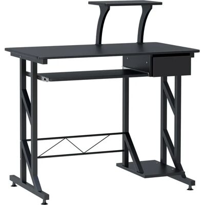HOMCOM Bureau - Contemporain, Réglable, Noir - Bureau - Publicité HOMCOM Bureau - Contemporain, Réglable, Noir - Bureau - Publicité