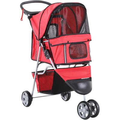 PawHut Poussette pour Animaux - Roue Avant Pivotante 360°, Pliable - Animal PawHut Poussette pour Animaux - Roue Avant Pivotante 360°, Pliable - Animal