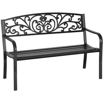 Banc de Jardin Outsunny - Acier Durable, Design Élégant - Publicité Banc de Jardin Outsunny - Acier Durable, Design Élégant - Publicité