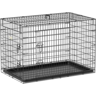 PawHut Cage pour chien - Transport pliante en acier sécurisé 92x57x62.5cm PawHut Cage pour chien - Transport pliante en acier sécurisé 92x57x62.5cm