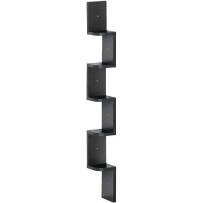 Étagère Murale Zigzag Noire HOMCOM - 5 Niveaux - Publicité Étagère Murale Zigzag Noire HOMCOM - 5 Niveaux - Publicité