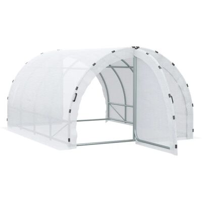 Serra da Giardino Outsunny - 12m² - Bianco - Struttura in Acciaio Serra da Giardino Outsunny - 12m² - Bianco - Struttura in Acciaio