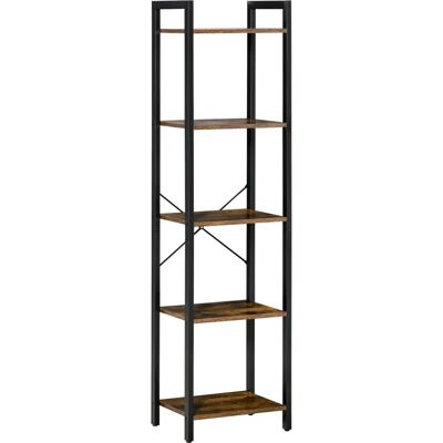 HOMCOM Étagère Style Industriel 5 Niveaux - Noir & Bois Vieilli - Publicité HOMCOM Étagère Style Industriel 5 Niveaux - Noir & Bois Vieilli - Publicité