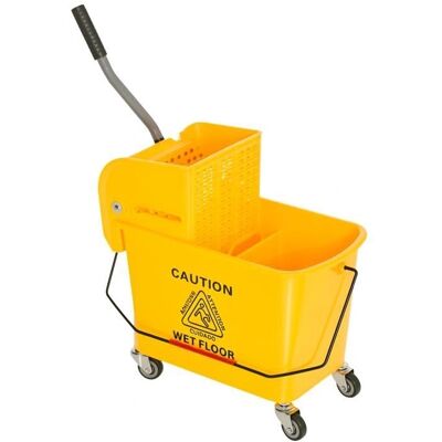 HOMCOM Chariot de Nettoyage Jaune - Capacité 20L HOMCOM Chariot de Nettoyage Jaune - Capacité 20L