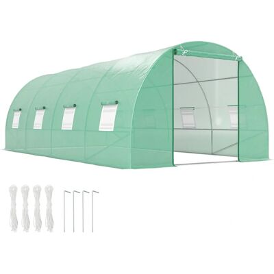 Serre tunnel de jardin Outsunny - 18m², anti-UV, cadre en acier - Publicité Serre tunnel de jardin Outsunny - 18m², anti-UV, cadre en acier - Publicité
