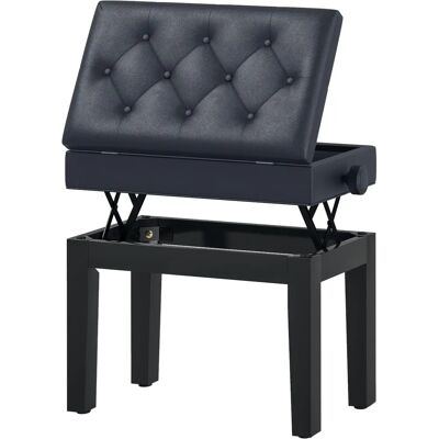 Tabouret de piano HOMCOM avec rangement - Hauteur réglable - Noir - Publicité Tabouret de piano HOMCOM avec rangement - Hauteur réglable - Noir - Publicité