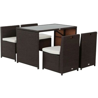 Outsunny Garten-Set - 4-Sitzer, Rechteckig, Resin Rattan, Kissen Outsunny Garten-Set - 4-Sitzer, Rechteckig, Resin Rattan, Kissen