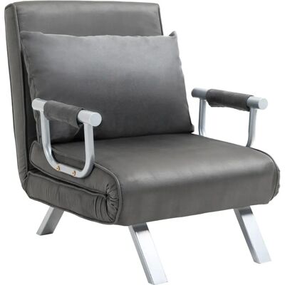 HOMCOM Fauteuil Canapé-Lit - Dossier ergonomique réglable - Publicité HOMCOM Fauteuil Canapé-Lit - Dossier ergonomique réglable - Publicité