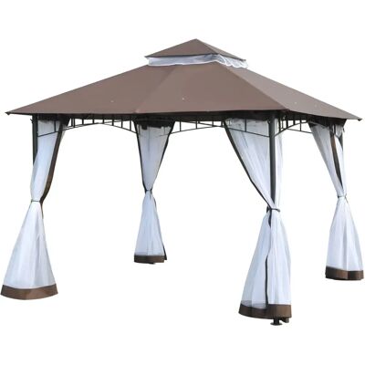 Outsunny Gartenpavillon - Doppeltes Dach, Mückennetze, Wasserdicht - Gartentyp Outsunny Gartenpavillon - Doppeltes Dach, Mückennetze, Wasserdicht - Gartentyp