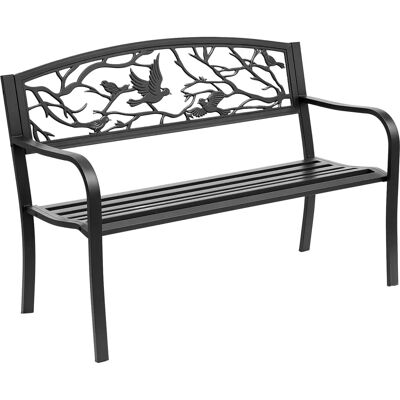 Outsunny Gartenbank 3-Sitzer Landhausstil Schwarz Outsunny Gartenbank 3-Sitzer Landhausstil Schwarz