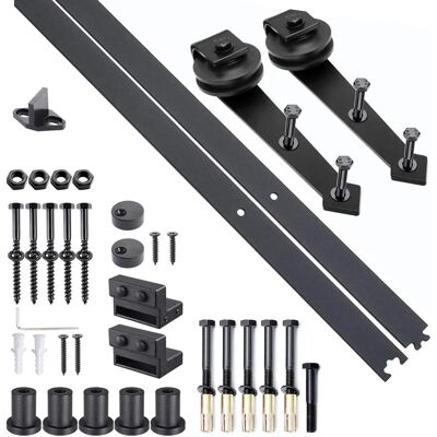 HOMCOM Kit porte coulissante - Acier au carbone - 1 m max - 100 kg - Publicité HOMCOM Kit porte coulissante - Acier au carbone - 1 m max - 100 kg - Publicité