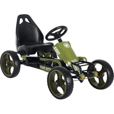 HOMCOM Kart à Pédales pour Enfants - Attaque Rapide Militaire - Publicité HOMCOM Kart à Pédales pour Enfants - Attaque Rapide Militaire - Publicité