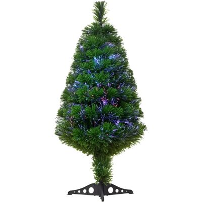HOMCOM Sapin de Noël Artificiel 90cm Fibre Optique Multicolore - Intérieur - Publicité HOMCOM Sapin de Noël Artificiel 90cm Fibre Optique Multicolore - Intérieur - Publicité
