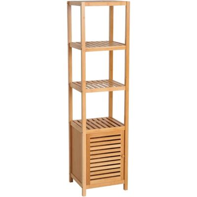 HOMCOM Armoire de salle de bain en bambou naturel - 36x33x140cm - Publicité HOMCOM Armoire de salle de bain en bambou naturel - 36x33x140cm - Publicité
