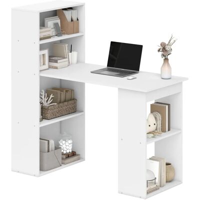 HOMCOM Blanc/Noir/Naturel/Chêne 120x55cm Bureau & Bibliothèque 2-en-1 - Publicité HOMCOM Blanc/Noir/Naturel/Chêne 120x55cm Bureau & Bibliothèque 2-en-1 - Publicité