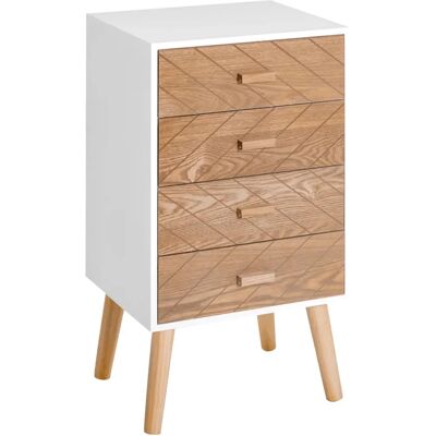 Meuble de rangement HOMCOM Blanc Hêtre Style Scandinave - Meubles - Publicité Meuble de rangement HOMCOM Blanc Hêtre Style Scandinave - Meubles - Publicité