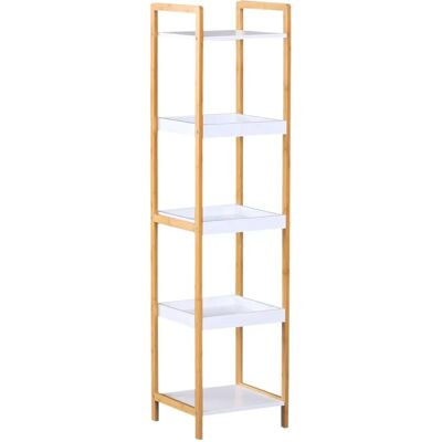 Étagère de salle de bain en bambou HOMCOM 3 paniers 2 étagères - Rangement salle de bain - Publicité Étagère de salle de bain en bambou HOMCOM 3 paniers 2 étagères - Rangement salle de bain - Publicité