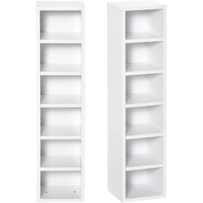 HOMCOM Mueble de almacenamiento - 12 compartimentos - Blanco HOMCOM Mueble de almacenamiento - 12 compartimentos - Blanco