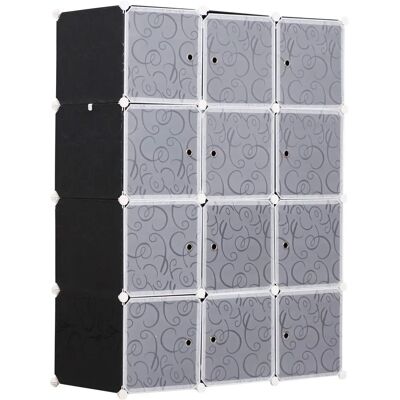 HOMCOM Garde-robe Modulable Noir et Blanc - Armoire en Cubes - Publicité HOMCOM Garde-robe Modulable Noir et Blanc - Armoire en Cubes - Publicité