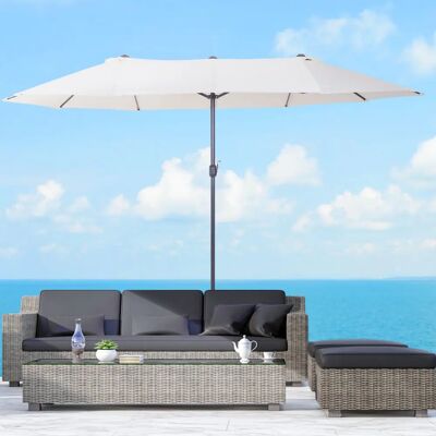 Grand parasol de jardin Outsunny - 4,6m, Crème, Réglable, Acier - Publicité Grand parasol de jardin Outsunny - 4,6m, Crème, Réglable, Acier - Publicité