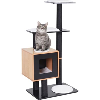 Albero per Gatti Moderno PawHut - Sisal, Nero Albero per Gatti Moderno PawHut - Sisal, Nero
