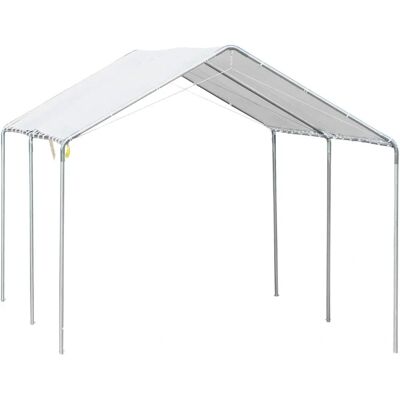 Carport Outsunny Blanc - Acier, Imperméable, 17.25 m² - Publicité Carport Outsunny Blanc - Acier, Imperméable, 17.25 m² - Publicité