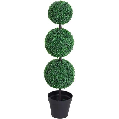 Buis Artificiel Outsunny - 3 Boules, Vert, 30x112cm - Publicité Buis Artificiel Outsunny - 3 Boules, Vert, 30x112cm - Publicité