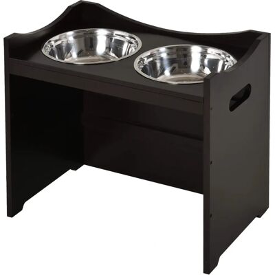 Distributeur Élevé PawHut pour Chiens et Chats - Hauteur Réglable - Bols en Inox - Publicité Distributeur Élevé PawHut pour Chiens et Chats - Hauteur Réglable - Bols en Inox - Publicité