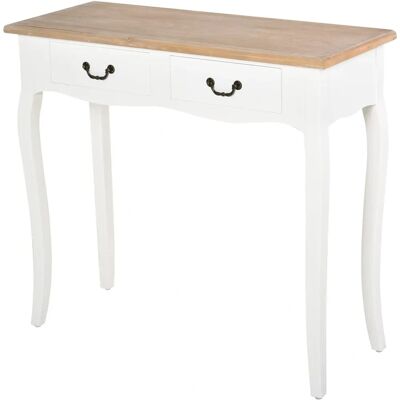 Table console vintage blanche HOMCOM avec 2 tiroirs - Mobilier d'entrée - Publicité Table console vintage blanche HOMCOM avec 2 tiroirs - Mobilier d'entrée - Publicité