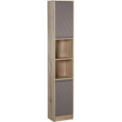 Armadio bagno HOMCOM - Grigio & Rovere Chiaro - 30x24x170 cm Armadio bagno HOMCOM - Grigio & Rovere Chiaro - 30x24x170 cm
