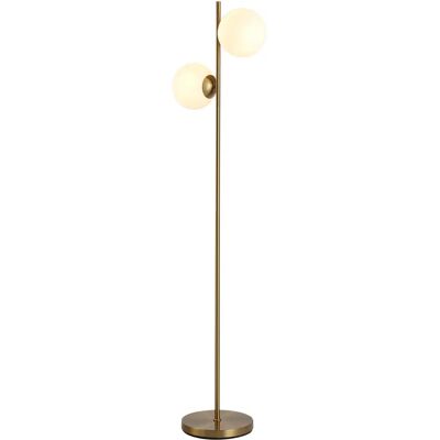 Lámpara de pie HOMCOM de metal con pantallas de vidrio - Diseño moderno 165cm Lámpara de pie HOMCOM de metal con pantallas de vidrio - Diseño moderno 165cm