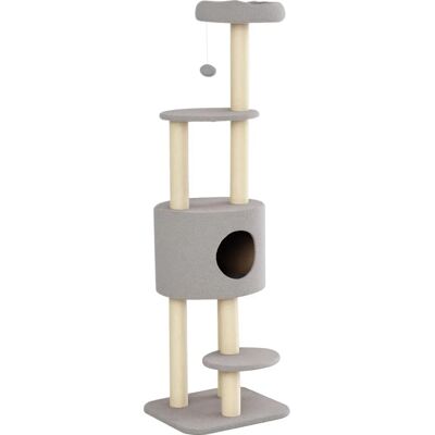 Arbre à chat PawHut avec poteaux en sisal - Refuges en peluche douce - Montage facile - Publicité Arbre à chat PawHut avec poteaux en sisal - Refuges en peluche douce - Montage facile - Publicité
