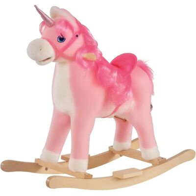 HOMCOM Cheval à bascule licorne avec sons - 74x33x62cm - Publicité HOMCOM Cheval à bascule licorne avec sons - 74x33x62cm - Publicité