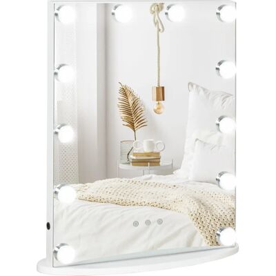 HOMCOM Miroir Maquillage LED Luminosité Réglable - Publicité HOMCOM Miroir Maquillage LED Luminosité Réglable - Publicité
