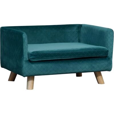 PawHut Canapé Lit pour Animaux - Design Scandinave Petit Chien Chat Velours Bleu - Publicité PawHut Canapé Lit pour Animaux - Design Scandinave Petit Chien Chat Velours Bleu - Publicité