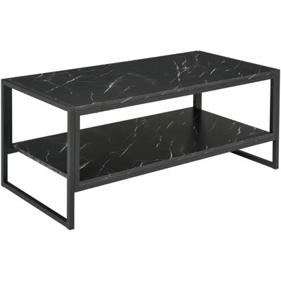 HOMCOM Table Basse Moderne avec 2 Étagères - Table de Salon - Publicité HOMCOM Table Basse Moderne avec 2 Étagères - Table de Salon - Publicité