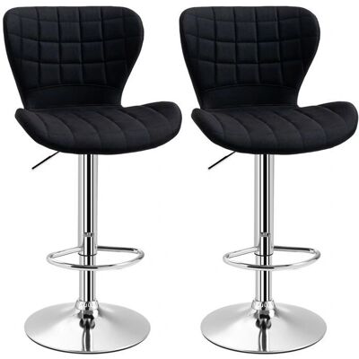 HOMCOM Verstellbare Schwarze Barhocker - Zeitgenössisches Design HOMCOM Verstellbare Schwarze Barhocker - Zeitgenössisches Design