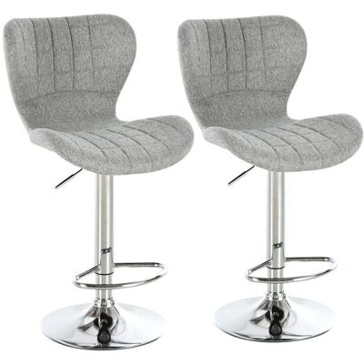 HOMCOM Höhenverstellbare Grau Moderne Barhocker - Set von 2 HOMCOM Höhenverstellbare Grau Moderne Barhocker - Set von 2