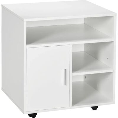 HOMCOM Armoire de Bureau Blanche - Étagères ajustables, Mobile, 60x50x65.5cm - Publicité HOMCOM Armoire de Bureau Blanche - Étagères ajustables, Mobile, 60x50x65.5cm - Publicité