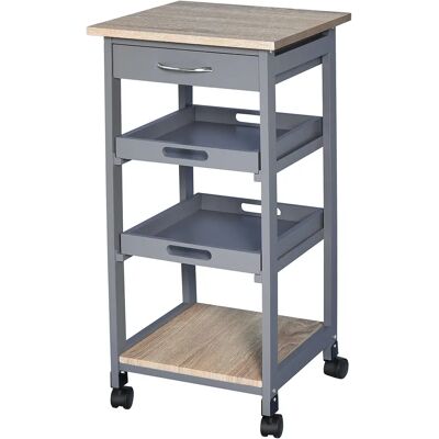 Carro de cocina HOMCOM con estantes desmontables - Gris - Carro de cocina Carro de cocina HOMCOM con estantes desmontables - Gris - Carro de cocina