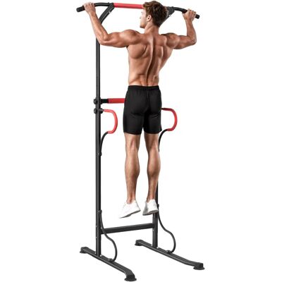 Homcom Station de musculation multifonctions réglable - Noir/Rouge - Fitness à domicile - Publicité Homcom Station de musculation multifonctions réglable - Noir/Rouge - Fitness à domicile - Publicité