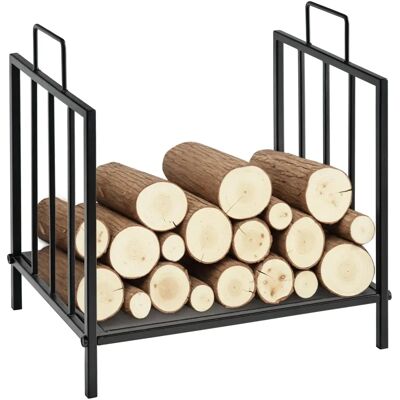 HOMCOM Porte-bûches en métal époxy noir - Rack à bois - Publicité HOMCOM Porte-bûches en métal époxy noir - Rack à bois - Publicité